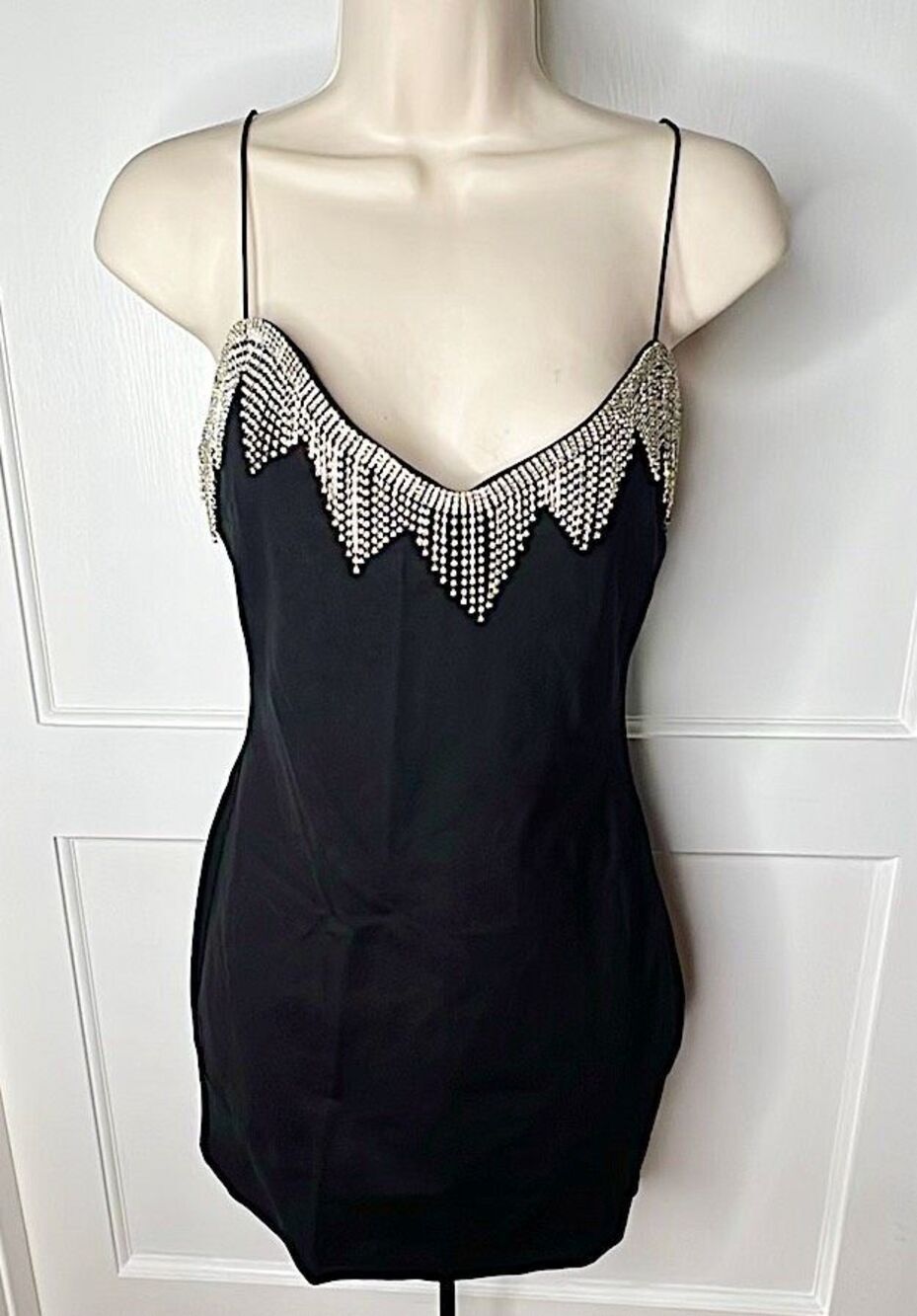 Princess Polly Jared Rhinestone Mini Dress Black Size 6 Nwot